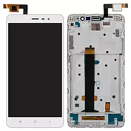 Дисплей Xiaomi Redmi Note 3 (147mm) с тачскрином и рамкой, White - фото Дисплей Xiaomi Redmi Note 3 (147mm) с тачскрином и рамкой, White