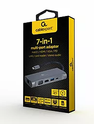 Мультипортовый USB Type-C хаб (концентратор) Cablexpert USB-C 7-in-1 Gray (A-CM-COMBO7-01) - миниатюра 4