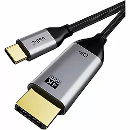 Відеокабель CABLETIME USB Type-C - DisplayPort v1.2 4k 60hz 1m black (CC20H)