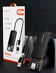 USB Type-C + USB-A хаб Cabletime 4-in-1 black (CB03B) - миниатюра 2 USB Type-C + USB-A хаб Cabletime 4-in-1 black (CB03B) - миниатюра 2