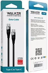 USB PD Кабель Walker C735 65W USB Type-C - Type-C Cable black - мініатюра 4