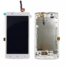 Дисплей Lenovo A2010 с тачскрином и рамкой, White - фото Дисплей Lenovo A2010 с тачскрином и рамкой, White