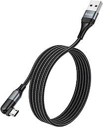 Кабель USB Hoco U100 Orbit micro USB Cable Black - миниатюра 3