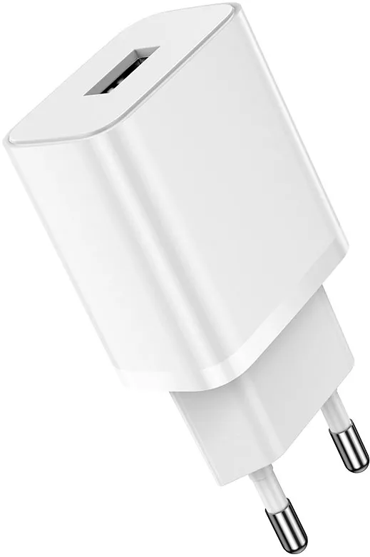 Сетевое зарядное устройство Borofone BA52A Gamble 2.1a home charger + Lightning cable white - фото 5