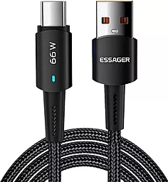 Кабель USB Essager Sunset 66w 6a 2m USB Type-C cable black (EXCT-CGA01)
