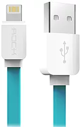 Кабель USB Rock Lightning Flat  Blue