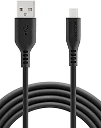 Кабель Glasscove SOFT Silicone USB-A - Type-C 36w 3a 1m cable Black (GS-AC12BK) - фото Кабель Glasscove SOFT Silicone USB-A - Type-C 36w 3a 1m cable Black (GS-AC12BK)