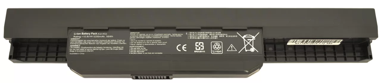 Аккумулятор для ноутбука Asus A32-K53 / 10.8V 4400mAh / Black - фото 1