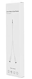 Аудио разветвитель Voltronic AUX mini Jack 3.5мм M/2xF cable 0.17 м white (MH028) - миниатюра 3