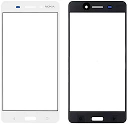 Корпусне скло дисплея Nokia 6 Dual Sim (TA-1021), оригінал, White - фото Корпусне скло дисплея Nokia 6 Dual Sim (TA-1021), оригінал, White