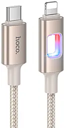 Кабель Hoco U144 USB Type-C - Lightning 27w 3a 1.2м PD сable Gold - фото Кабель Hoco U144 USB Type-C - Lightning 27w 3a 1.2м PD сable Gold