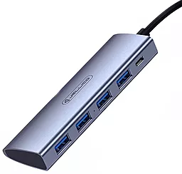Мультипортовый USB Type-C хаб Jellico HU-51 5-in-1 grey (RL073926) - фото Мультипортовый USB Type-C хаб Jellico HU-51 5-in-1 grey (RL073926)