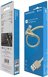 Кабель Borofone BX26 Express USB-A - Lightning 12w 2.4a 1м cable Gold - миниатюра 5 Кабель Borofone BX26 Express USB-A - Lightning 12w 2.4a 1м cable Gold - миниатюра 5