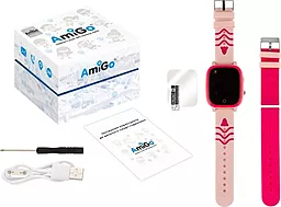 Смарт-часы AmiGo GO005 4G WIFI Thermometer Pink - миниатюра 10