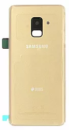 Задня кришка корпусу Samsung Galaxy A8 2018 A530F  зі склом камери Original Gold