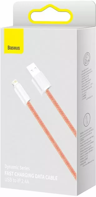 Кабель Baseus Dynamic Series USB-A - Lightning 12w 2.4a 1м cable Orange (CALD000407) - фото 5