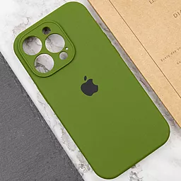 Чохол Silicone Case Full Camera для Apple iPhone 14 Pro Dark Olive - мініатюра 5