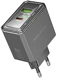 Сетевое зарядное устройство Borofone BAS32A 30w PD/QC USB-C/USB-A ports charger black
