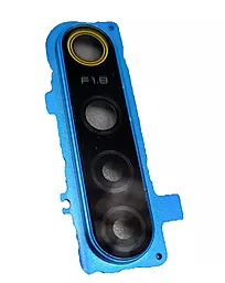 Скло камери Realme 5 з рамкою Blue - фото Скло камери Realme 5 з рамкою Blue