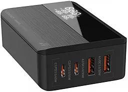 Сетевое зарядное устройство LDNio A4808Q 65W QC/PD 2xUSB-A-2xC c дисплеем Black