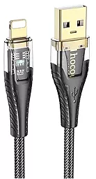 Кабель USB Hoco U121 Gold standard Transparent Discovery Edition 12w 2.4a Lightning cable black