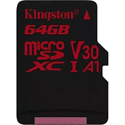 Карта пам'яті Kingston microSDXC 64GB Canvas React Сlass 10 UHS-I U3 V30 A1 (SDCR/64GBSP)