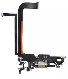 Нижній шлейф Apple iPhone 13 Pro Max з роз'ємом зарядки, з мікрофоном Gold - фото Нижній шлейф Apple iPhone 13 Pro Max з роз'ємом зарядки, з мікрофоном Gold