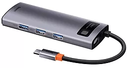 Мультипортовый USB Type-C хаб Baseus Metal Gleam Series Multifunctional Docking Station Grey (CAHUB-CX0G) - миниатюра 4
