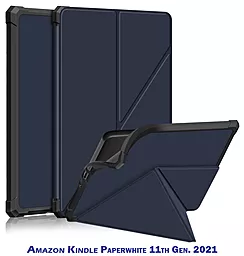 Чехол для планшета BeCover Ultra Slim Origami для Amazon Kindle Paperwhite 11th Gen. 2021 Deep Blue (707219) - фото Чехол для планшета BeCover Ultra Slim Origami для Amazon Kindle Paperwhite 11th Gen. 2021 Deep Blue (707219)