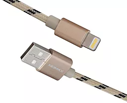 Кабель USB Momax Elit Link Lightning Cable Woven Braid 2.4A Gold (DDMMFILFPL) - миниатюра 3