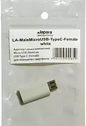 Адаптер-перехідник Lapara M-F micro USB -> USB Type-C White (LA-MaleMicroUSB-TypeC-Female white) - мініатюра 5