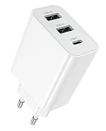 Мережевий зарядний пристрій Borofone BA105A Stellar 15w 2xUSB-A/USB-C home charger white - фото Мережевий зарядний пристрій Borofone BA105A Stellar 15w 2xUSB-A/USB-C home charger white