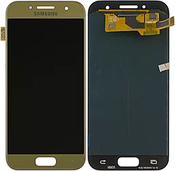 Дисплей Samsung Galaxy A3 A320 2017 с тачскрином, (OLED), Gold