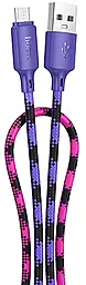 Кабель Hoco X116 Meridian USB-A - micro USB 12w 2.4a 1м cable gradient purple mix - фото Кабель Hoco X116 Meridian USB-A - micro USB 12w 2.4a 1м cable gradient purple mix