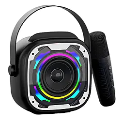 Колонки акустические Epik V11 + два микрофона Black - фото Колонки акустические Epik V11 + два микрофона Black