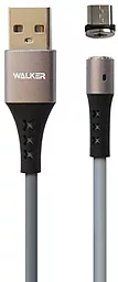 Кабель Walker C775 Magnetic USB-A - micro USB 12w 2.4a 1м cable Grey