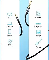 Аудио кабель Vention Jack 6.35mm - mini Jack 3.5mm M/M cable 1.5 м gray (BAUHG) - миниатюра 4