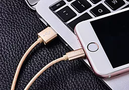 Кабель Hoco X2 Rapid Braided USB-A - micro USB 12w 2.4a 1м cable Gold - мініатюра 4 Кабель Hoco X2 Rapid Braided USB-A - micro USB 12w 2.4a 1м cable Gold - мініатюра 4