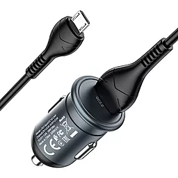 Автомобильное зарядное устройство Hoco Z43 QC3.0 1xUSB + micro USB Cable Gray - миниатюра 2