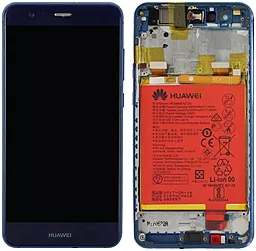 Дисплей Huawei P10 Lite, Nova Youth (WAS-LX1, WAS-LX2, WAS-LX3, WAS-LX1A, WAS-LX2J, WAS-L03T, WAS-AL00, WAS-TL10, WAS-L21) з тачскріном і рамкою, оригінал, Blue