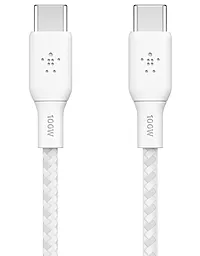 Кабель Belkin USB Type-C - Type-C 100w 5a 3м PD cable White (CAB014BT3MWH) - фото Кабель Belkin USB Type-C - Type-C 100w 5a 3м PD cable White (CAB014BT3MWH)