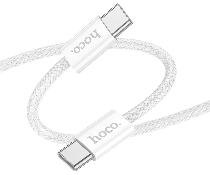 Кабель Hoco X104 Source USB Type-C - Type-C 60w 3a 1м PD cable White - фото 2