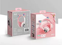 Беспроводные наушники котики с ушками CAT STN-28 Pink - миниатюра 7