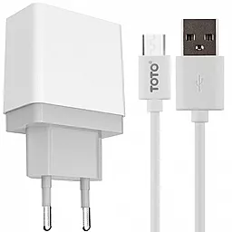 Мережевий зарядний пристрій GOLF GF-U2 Travel charger + Micro Cable White