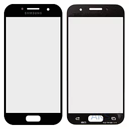Корпусное стекло дисплея Samsung Galaxy A3 A320F, A320Y 2017 (с OCA пленкой) Black - фото Корпусное стекло дисплея Samsung Galaxy A3 A320F, A320Y 2017 (с OCA пленкой) Black
