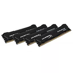 Оперативна пам'ять Kingston DDR4 16GB (4x4GB) 2800 MHz HyperX Savage Black (HX428C14SBK4/16) - мініатюра 2