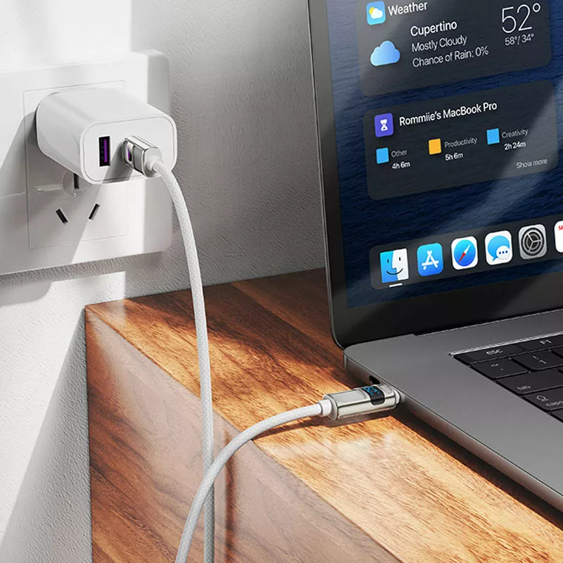 Кабель Hoco U137 USB Type-C - Type-C 60w 3a 1.2м PD cable White - фото 4