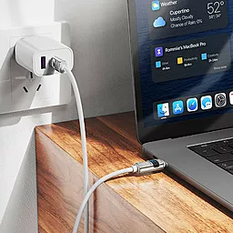 Кабель Hoco U137 USB Type-C - Type-C 60w 3a 1.2м PD cable White - миниатюра 4