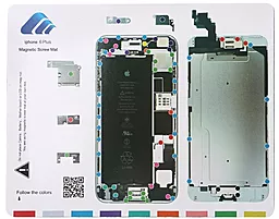 Магнитный мат MECHANIC для раскладки винтов и запчастей при разборке Apple iPhone 6 Plus