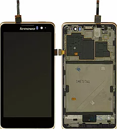 Дисплей Lenovo S8, S8 Plus (S898T) з тачскріном і рамкою, Gold
